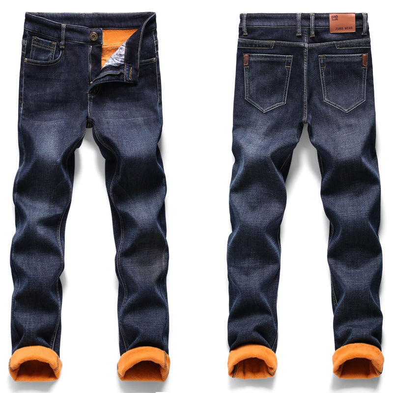 Men's Slim Fit Stretch Fleece Straight Jeans