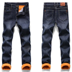 Men's Slim Fit Stretch Fleece Straight Jeans