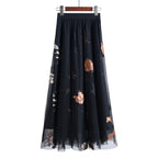 Retro Mesh Large Swing Embroidered Women's Dress