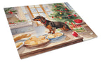Dachshund Christmas Cookies Glass Cutting Board