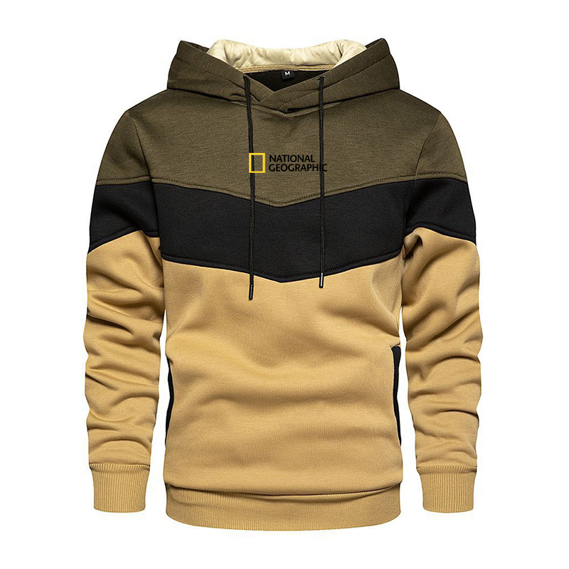 Men's Casual Sports Panel Hooded Pullover Sweatshirt | Streetwear