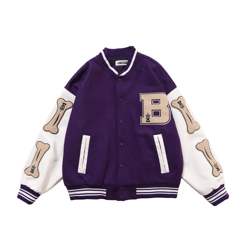 National Tide Letter Embroidery Baseball Jacket