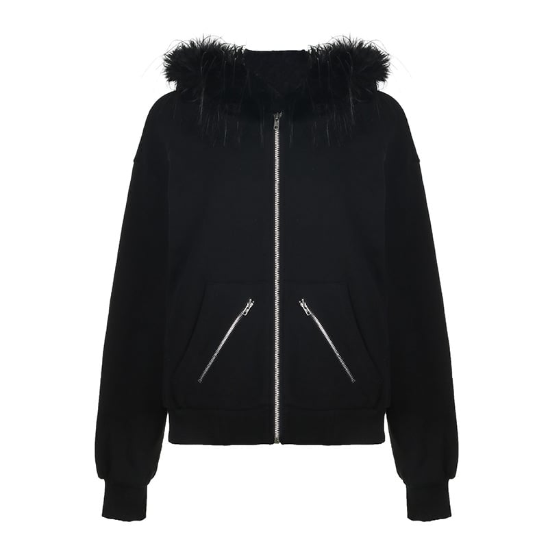 Women's Casual Zipper Sweatshirt Coat - Fashion Top | Streetwear