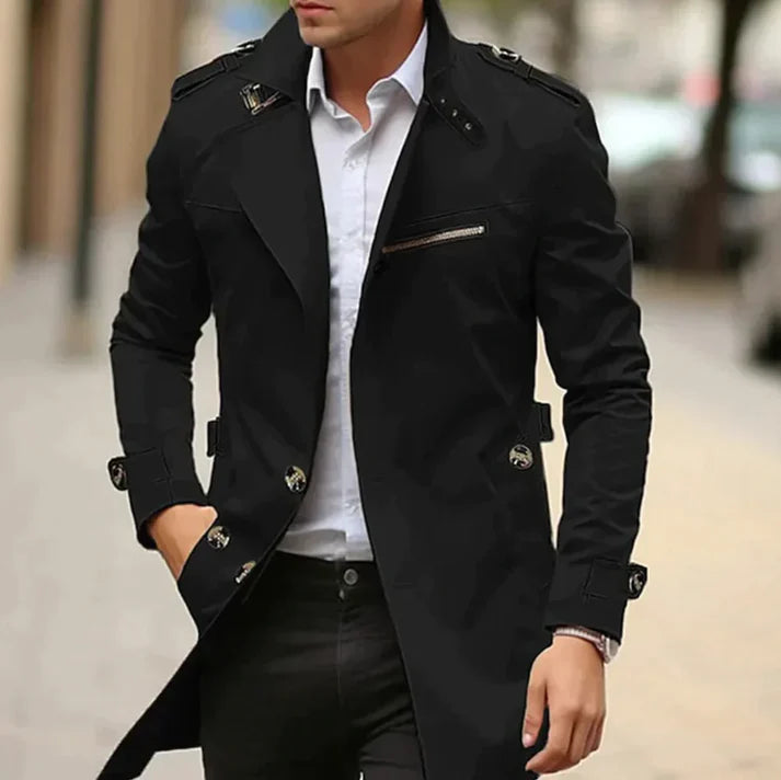 Alfredo™ Elegant Trench Coat - Dark Beige (Men's Jacket)