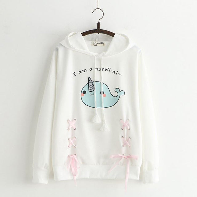 Kawaii Women’s Cotton Hoodie with Cartoon Print | Streetwear