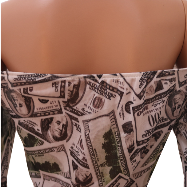 MOS42-M960 Sexy One-Shoulder Mesh Print Bodysuit