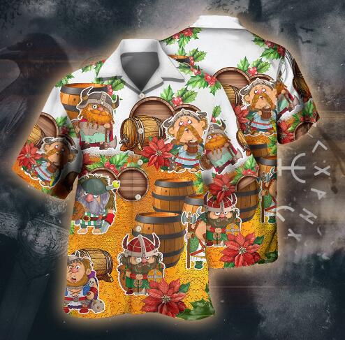 Viking Loves Beer Funny Christmas Hawaii Shirt (One Piece)