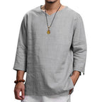Men's Casual 3/4 Sleeve Loose Pullover Shirt | Streetwear