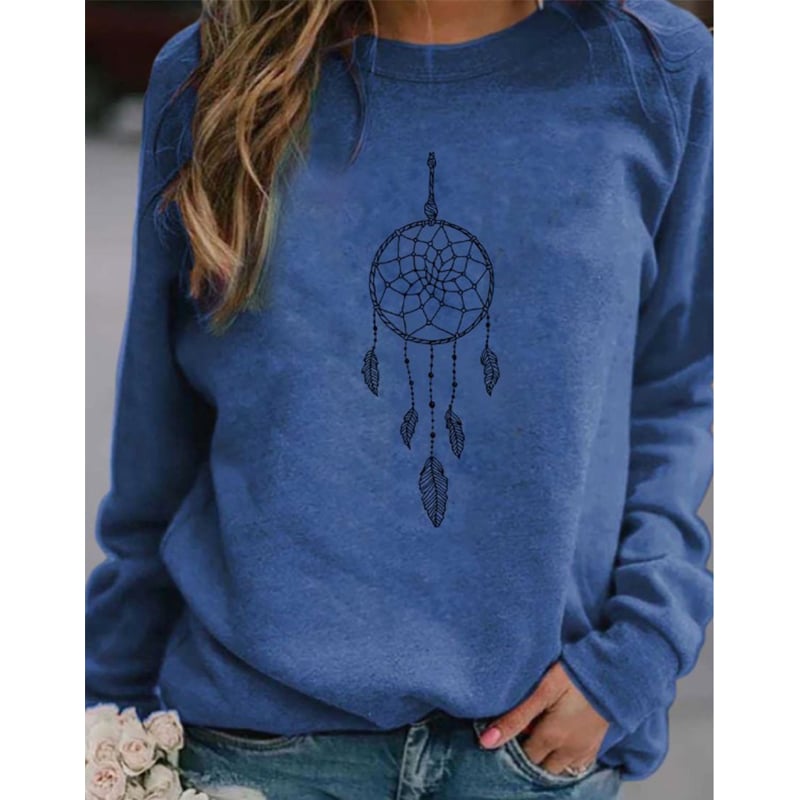 Large Size National Style Printed Sweater