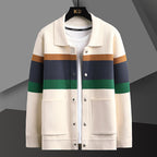 Men's Color Matching Cardigan Sweater Coat for Fall