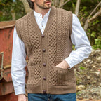 Men's Slim-Fit Solid Color Twisted Sweater Vest