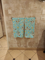 Black and Tan Full Coat Yorkshire Terrier Bath Towel Large