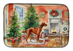 Redbone Coonhound Christmas Cookies Dish Drying Mat