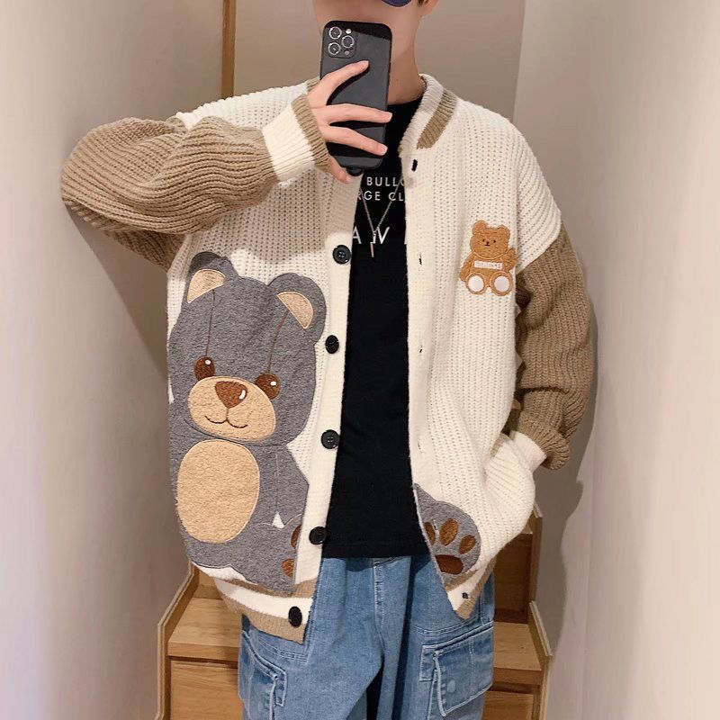 Y2K Thick Knitted Cardigan for Men and Women 2024