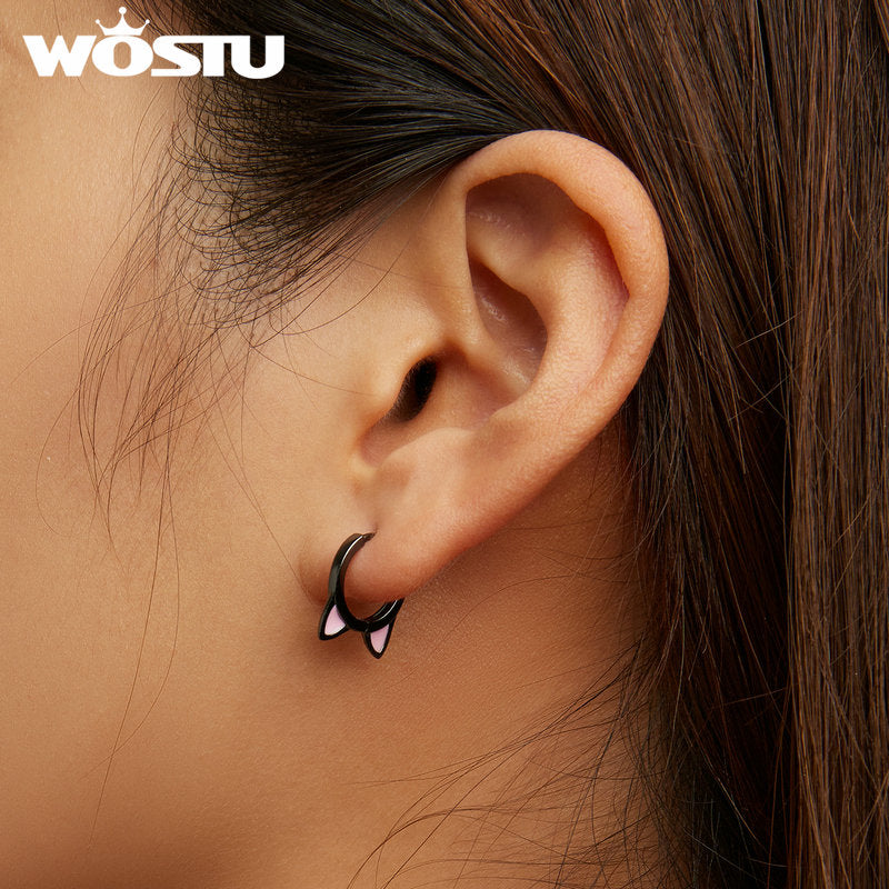 Cat Paw Print Hoop Earrings