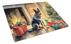 Australian Cattle Dog Cozy Christmas Glass Cutting Board