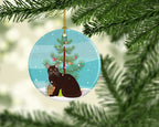 Burmese Cat Christmas Ceramic Ornament