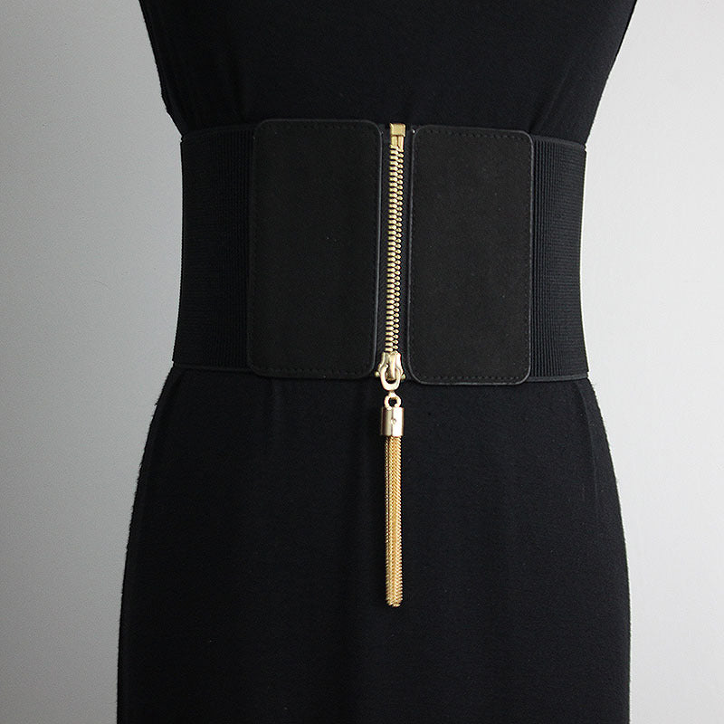 Women's Versatile Wide Dress with Belt for Summer Fashion