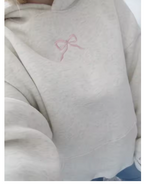 GuliriFei Women’s Loose Hoodies Bow Embroidery Long Sleeve Oversized Sweatshirts Streetwear Aesthetic Pullover Tops | Streetwear
