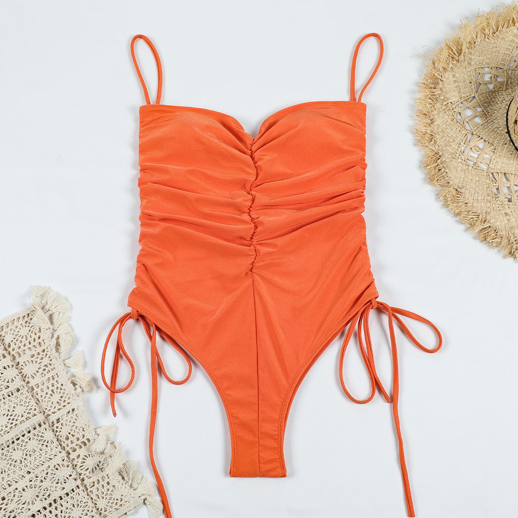 2022 Women's Drawstring One-Piece Swimsuit in Six Colors