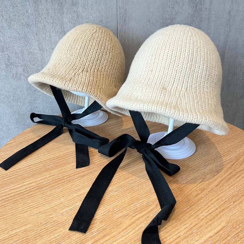 Children's Niche Wool Knit Fisherman Hat | Embroidered Cap