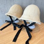 Children's Niche Wool Knit Fisherman Hat | Embroidered Cap