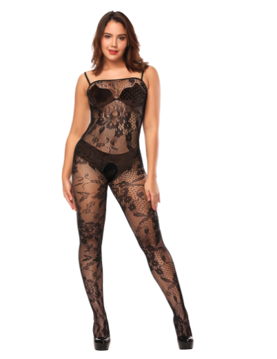 Women's Sexy Cami Bodysuit with Open Crotch Bodysock