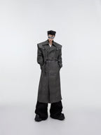 Men's Crack Texture Leather Coat