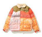 Colorful Quilted Jacket with Cashew Flower Design for Men