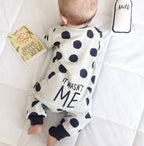 Autumn Winter Baby Footprint Letter Long Sleeve Bodysuit