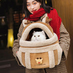 Plush Reindeer Pet Carrier Backpack with Hand Warmers | Streetwear