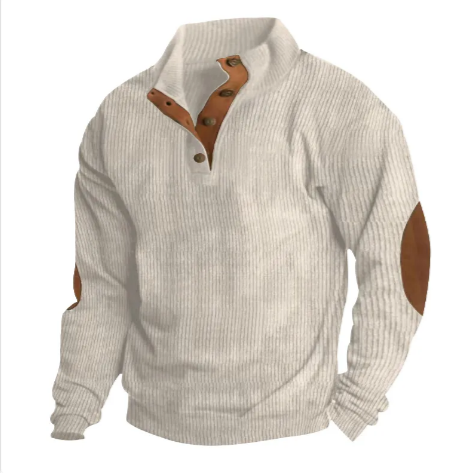 Men’s Stand-Collar Striped Pullover Sweatshirt | Streetwear