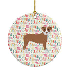 Staffordshire Bull Terrier #2 Merry Christmas Ceramic Ornament