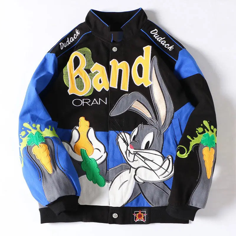 Autumn Winter Baseball Jacket with Embroidery Design
