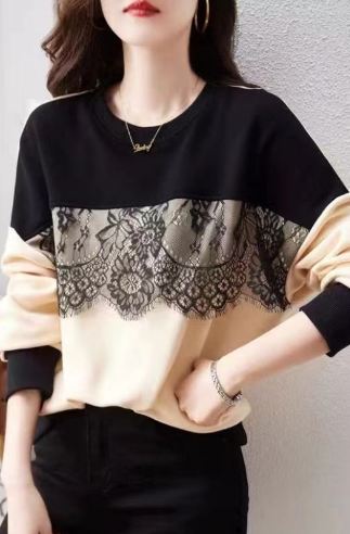 Women's Color Block Long Sleeve Sweater for Autumn