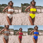2019 New Style High Waist Strapless Bikini Swimsuit
