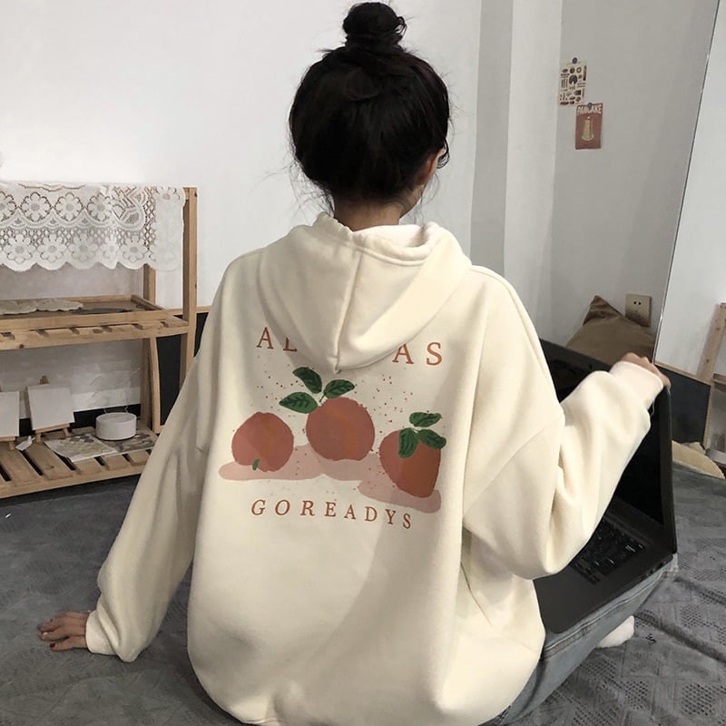 Women's Fleece Hooded Sweater with Loose Fit