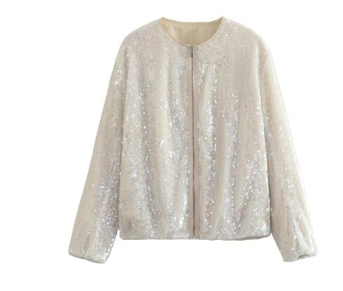 WOLFF Shiny Sequin Bomber Jacket (One Piece)