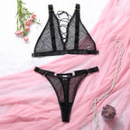 Lace Backless Lingerie Set with No Steel Ring