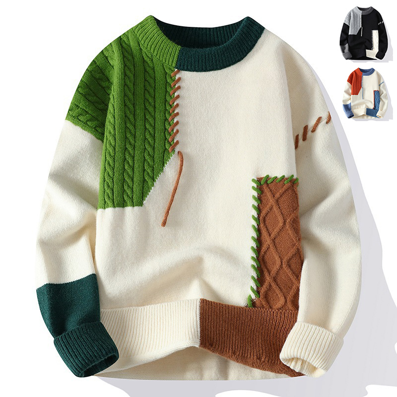 Colorblock Men's Pullover Sweater | Streetwear