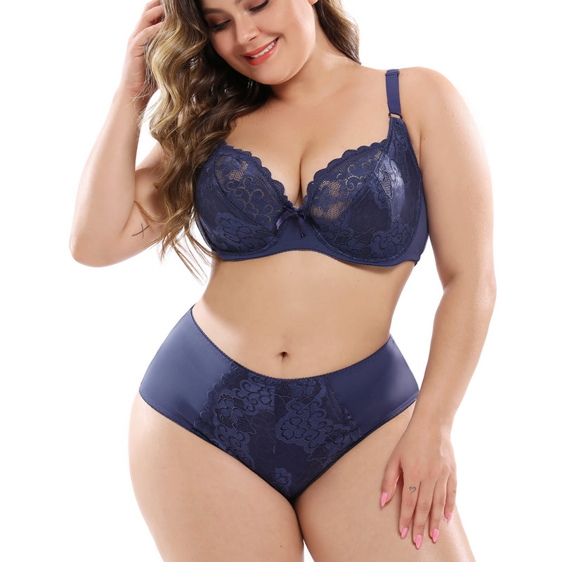 Plus Size Lace Bra Set for Women - Sexy Lingerie Set