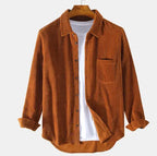 2024 Men's Corduroy Long Sleeve Casual Shirt with Pockets