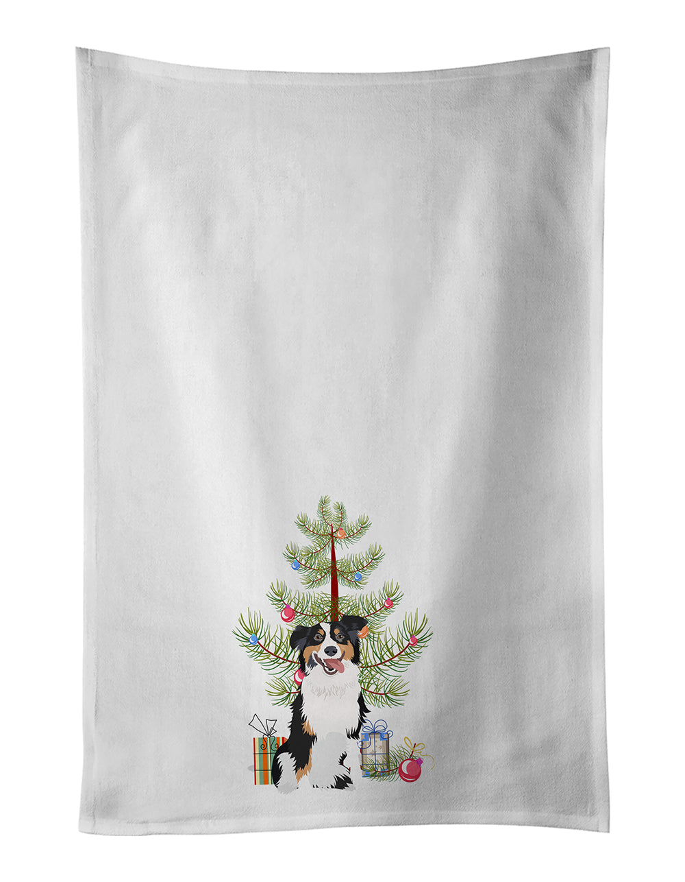 Australian Shepherd Black Tricolor #2 Christmas Kitchen Towel Set of 2
