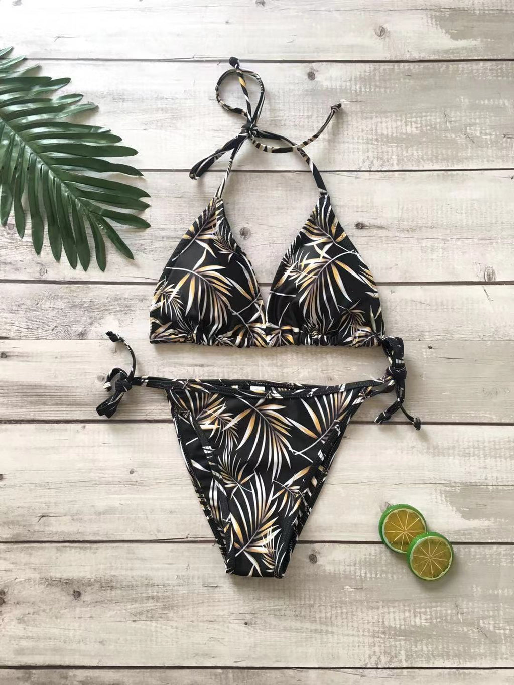 2019 New Women's Triangle Print Bikini Swimwear