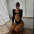 2023 Spring Women’s Metallic Bodysuit in Solid Colors