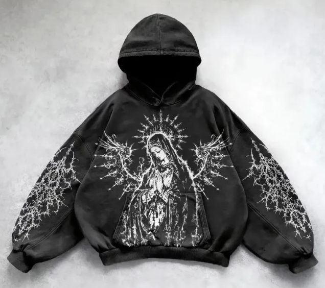 Hooded Printed Hip Hop Y2G Streetwear Sweatshirt | Streetwear