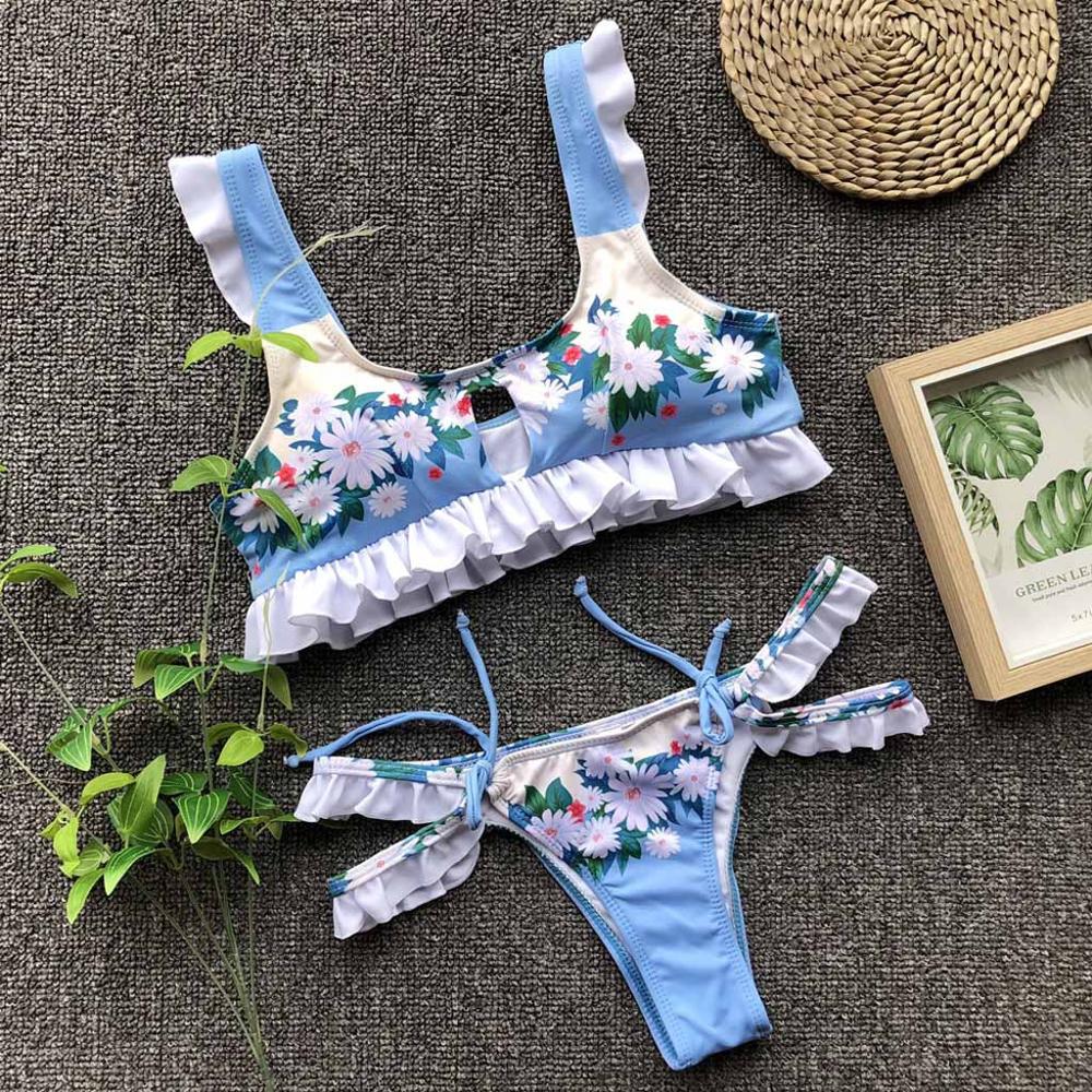 Printed Bikini Set - Women's Two-Piece Swimsuit