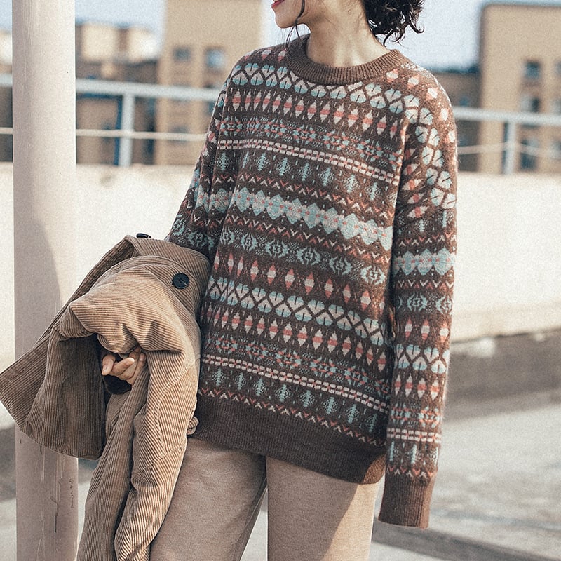Women's Loose Retro Ethnic Style Pullover | Streetwear