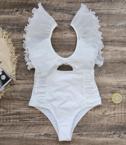 2024 New Women's One-Piece Swimsuit with Ruffles