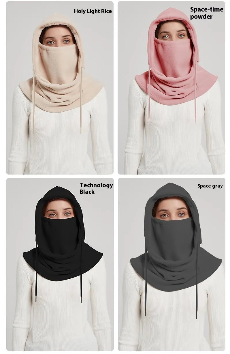 Women's Winter Scarf Mask Integrated Warm Hat | Embroidered Cap
